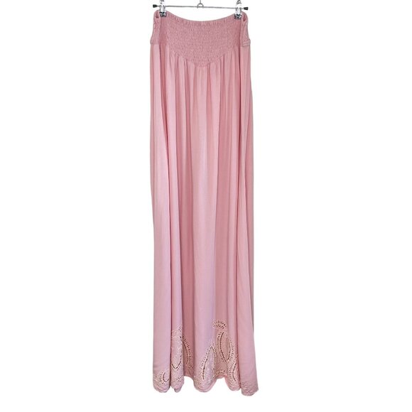 Fillyboo Pink Boho-Style Embroidered Maxi Skirt, 2 Tall - Picture 3 of 11